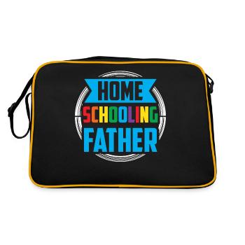 Father With HomeSchool Homeschool Father's Day Dad - Retro Bag - black/gold - Back