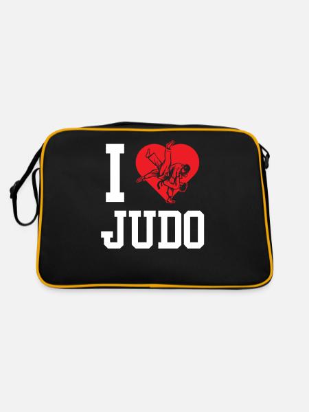 I love Judo Martial Arts Judoka Martial Arts Hobby - Retro Bag - black/gold - Back