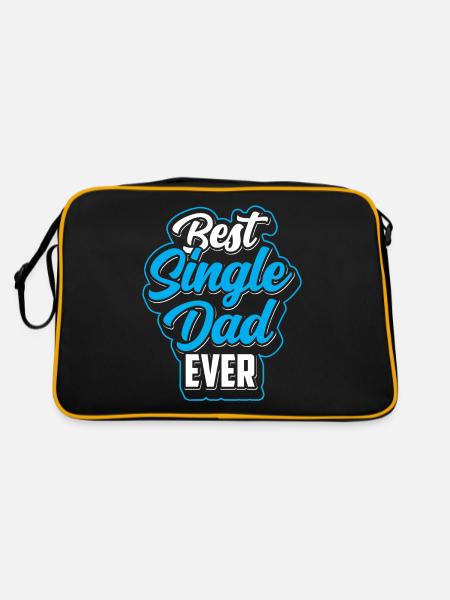 Best Single Father Ever Dad - Retro Bag - black/gold - Back