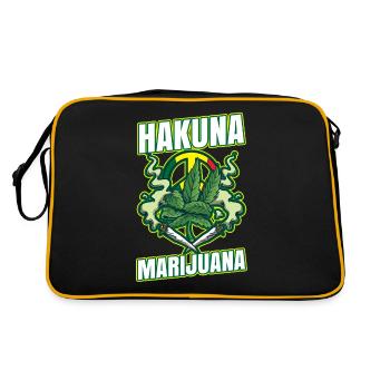 Hakuna Marijuana Drôle De Weed Fumer Pothead THC - Sac Retro - noir/or - Dos