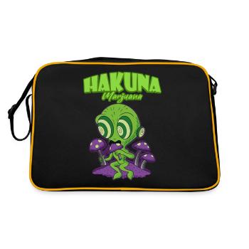 Hakuna Marijuana Drôle De Weed Fumer Pothead THC - Sac Retro - noir/or - Dos