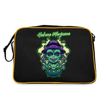 Hakuna Marijuana Funny Weed Smoking Pothead THC - Retro Bag - black/gold - Back