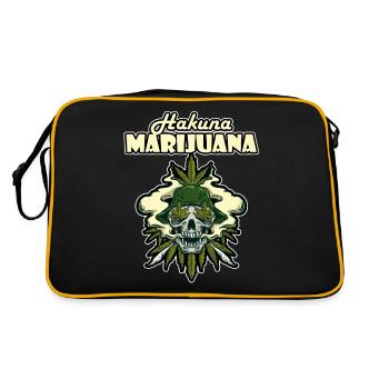 Hakuna Marijuana Drôle De Weed Fumer Pothead THC - Sac Retro - noir/or - Dos