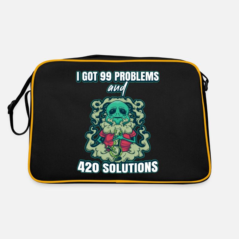 I Got 99 Problems And 420 Solutions Cannabis Weed Retro Bag