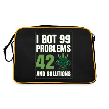 J’ai eu 99 problèmes et 420 solutions Cannabis Weed - Sac Retro - noir/or - Dos