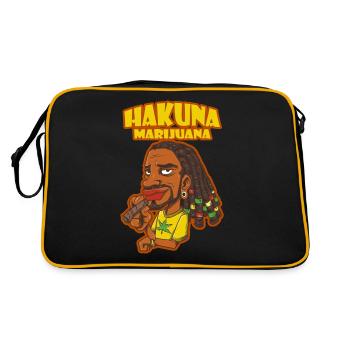 Hakuna Marijuana Drôle De Weed Fumer Pothead THC - Sac Retro - noir/or - Dos