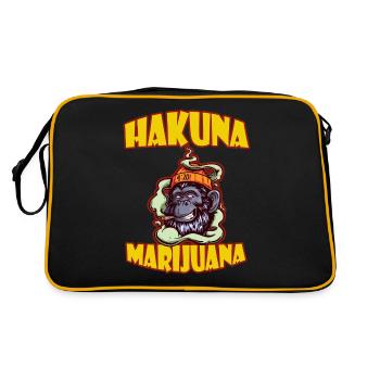 Hakuna Marijuana Drôle De Weed Fumer Pothead THC - Sac Retro - noir/or - Dos