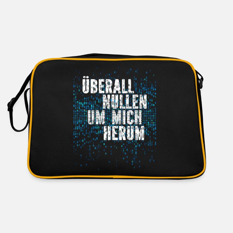 Überall Nullen Um Mich Herum Nerd Programmierer Retro Tasche