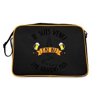 Geschenke für Bierliebhaber Humor biere apero - Retro Tasche - Schwarz/Gold - Hinten