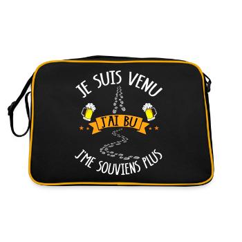 Geschenke für Bierliebhaber Humor biere apero - Retro Tasche - Schwarz/Gold - Hinten
