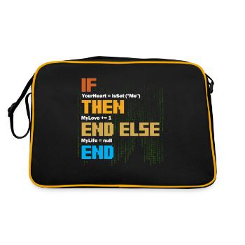 IF Your Heart Is Me Love Software Developer - Retro Bag - black/gold - Back