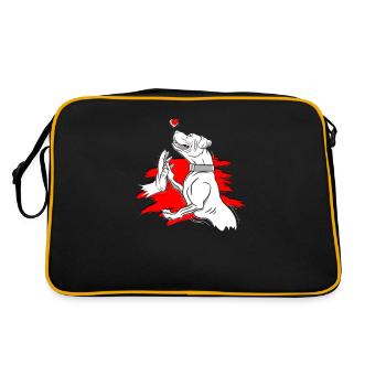 Pitbull love dog propriétaire - pitbull terrier - Sac Retro - noir/or - Dos