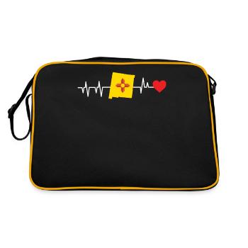 New Mexico heartbeat gift - Retro Bag - black/gold - Back