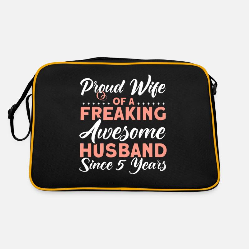 5. Hochzeitstag Paardesign 5 Jahre Ehe Retro Tasche