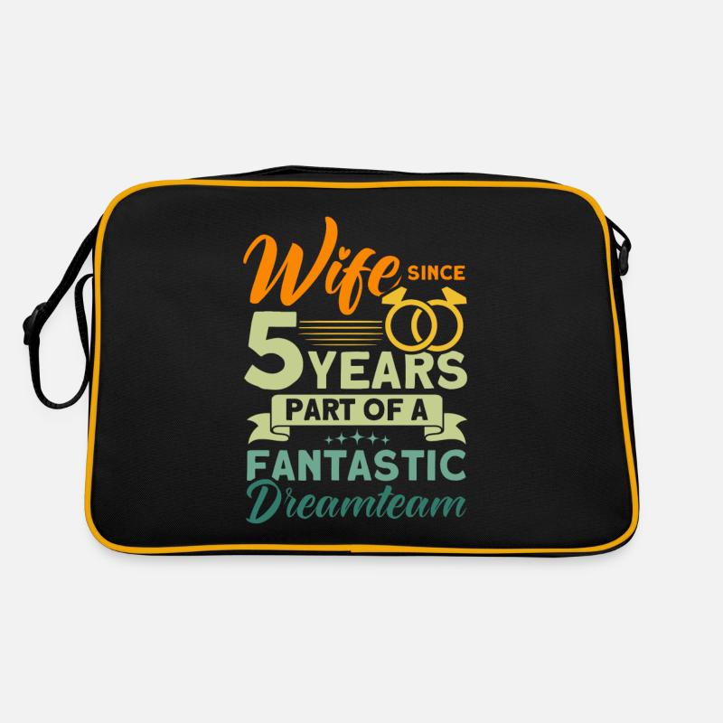 5. Hochzeitstag Paardesign 5 Jahre Ehe Retro Tasche