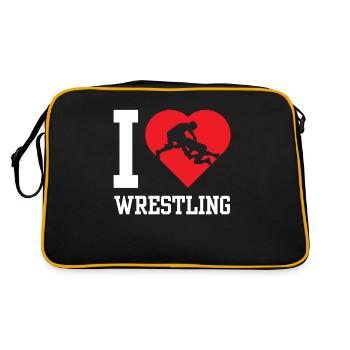 I Love Wrestling Wrestling Wrestling Wrestling - Retro Bag - black/gold - Back