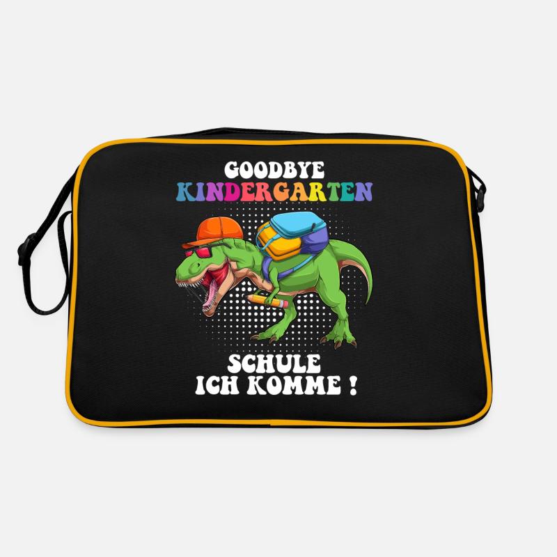 Goodbye Kindergarten Einschulung Dino T Rex Retro Tasche