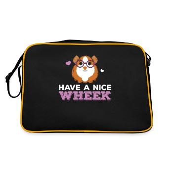Lustige Meerschweinchen-Woche für einen - Retro Tasche - Schwarz/Gold - Hinten