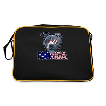Merica - pitbull américain - Sac Retro - noir/or - Dos