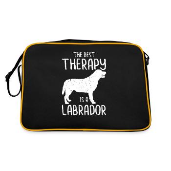 Die beste Therapie ist ein Labrador - Labrador - Retro Tasche - Schwarz/Gold - Hinten