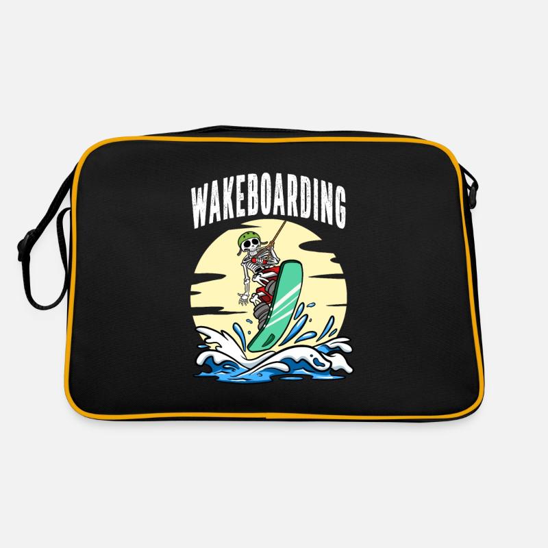 Wakeboarding Skelett Wakeboarder Wakeboard Retro Tasche