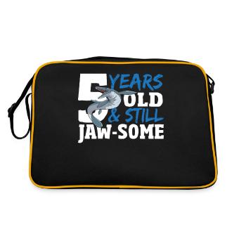 5 ans et encore jaw-Some Mosasaurus Anniversaire - Sac Retro - noir/or - Dos