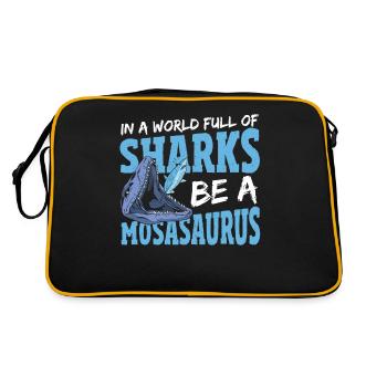 Dans un monde plein de requins, soyez un Mosasaurus - Sac Retro - noir/or - Dos