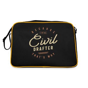 Civil Drafter Job Occupation Birthday Worker - Retro Bag - black/gold - Back