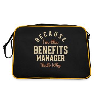 Benefits Manager Job Occupation Birthday Worker - Retro Bag - black/gold - Back