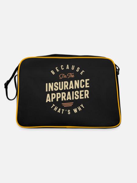 Versicherungsgutachter Job Beruf Geburtstagsarbeiter - Retro Tasche - Schwarz/Gold - Hinten