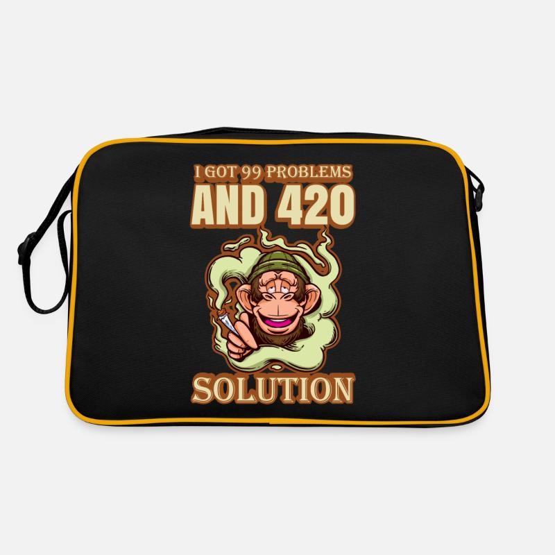 I Got 99 Problems And 420 Solutions Cannabis Weed Retro Bag