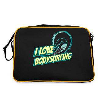 I love bodysurfing bodysurfer bodysurfing hobby - Retro Bag - black/gold - Back