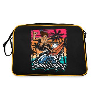 Bodysurfen Bodysurf Bodysurfing Bodysurfer Hobby - Retro Bag - black/gold - Back