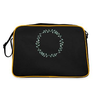 Eukalyptus Blumenkranz I Team Braut Hochzeit Boho - Retro Tasche - Schwarz/Gold - Hinten
