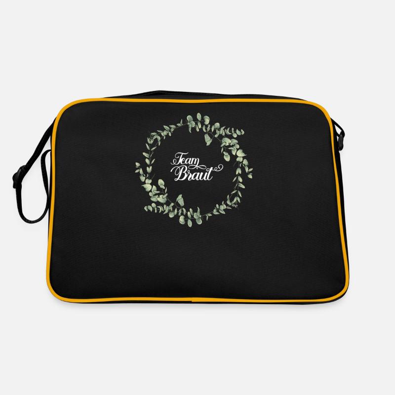 Team Braut I Blumenkranz Hochzeit Boho Stil Retro Tasche