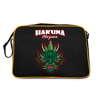 Hakuna Marijuana Drôle De Weed Fumer Pothead THC - Sac Retro - noir/or - Dos