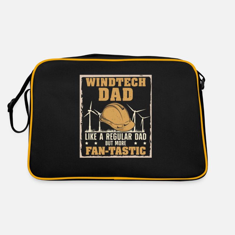 Windtech Dad Fan-tastic Windturbinen-Techniker Retro Tasche