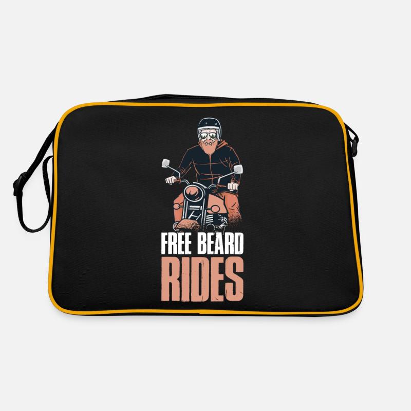 Free Beard Rides Bart Geschenk Retro Tasche