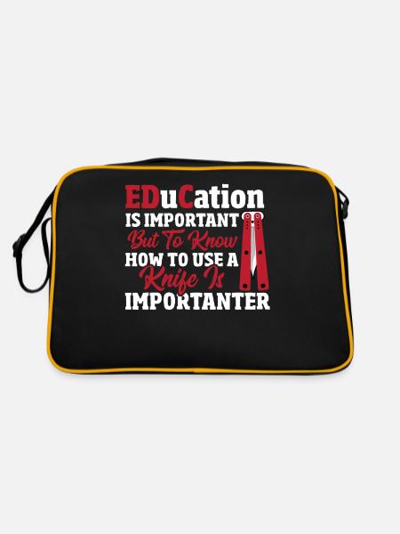 L’éducation est importante pour la chasse aux collectionneurs de couteaux - Sac Retro - noir/or - Dos