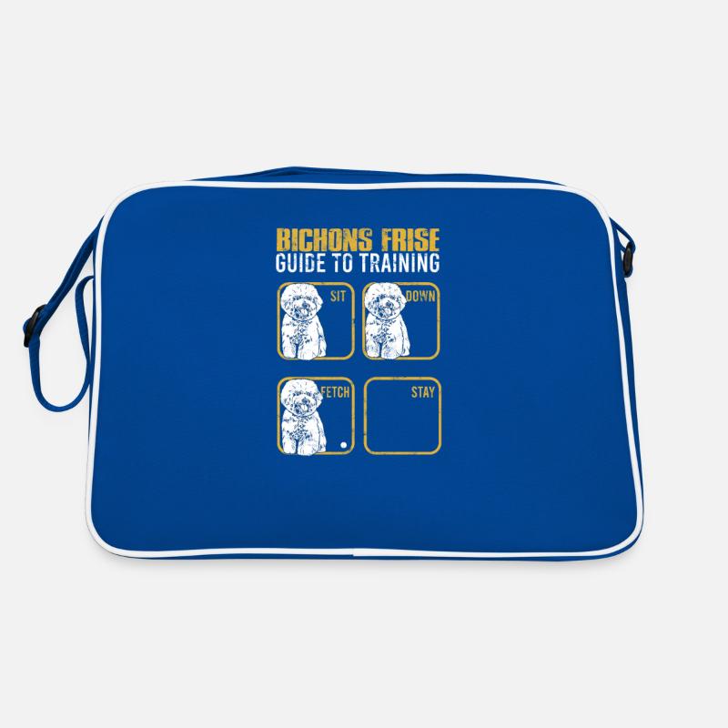 Bichon frise Anleitung zum Training Sit down Fetch Retro Tasche