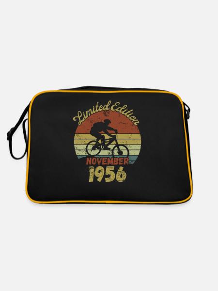 Birthday Bicycle Bike Novermber 1956 - Retro Bag - black/gold - Back