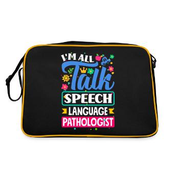 Speech Language Pathologist Speech Therapist Im - Retro Tasche - Schwarz/Gold - Hinten
