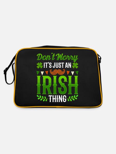 Ne vous inquiétez pas, ce n’est qu’un Irlandais excentrique irlandais - Sac Retro - noir/or - Dos