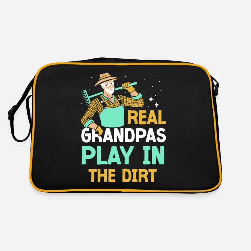 Echte Großväter Spielen Im Dreck Gartenarbeit Retro Tasche