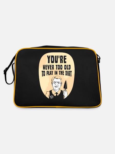 Tu n’es jamais trop vieux pour jouer dans la terre grand-père - Sac Retro - noir/or - Dos