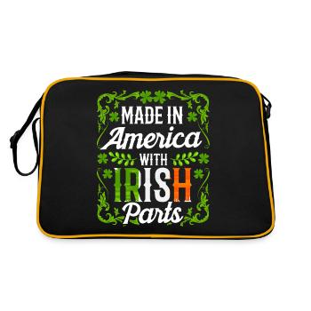 Fabriqué en Amérique avec des parties irlandaises irlandaises - Sac Retro - noir/or - Dos