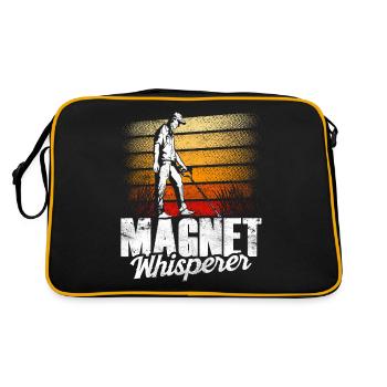 Magnetflüsterer Magnetfischen Magnetfischer - Retro Tasche - Schwarz/Gold - Hinten