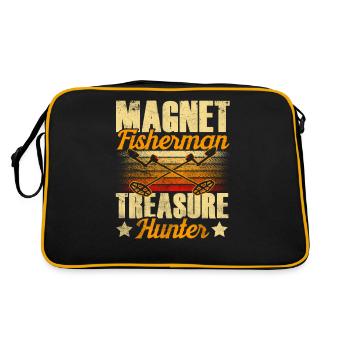 Magnetfischer Schatzsucher Magnet Magnetfischen - Retro Tasche - Schwarz/Gold - Hinten