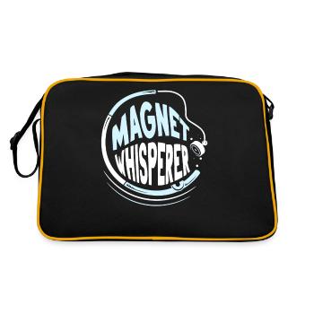 Magnet Flüsterer Magnetfischer Magnetfischen - Retro Tasche - Schwarz/Gold - Hinten