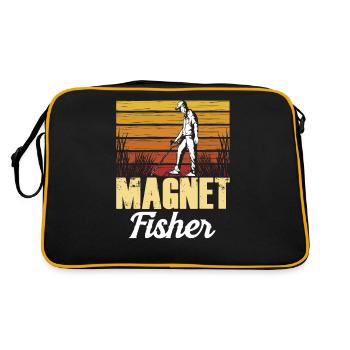 Magnetfischer Magnetfischen Magnet - Retro Tasche - Schwarz/Gold - Hinten